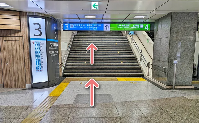 3・4番線の階段