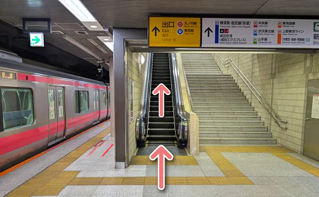 3・4番線のエスカレーター