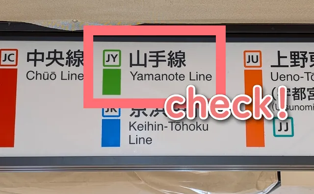 山手線の案内のアップ